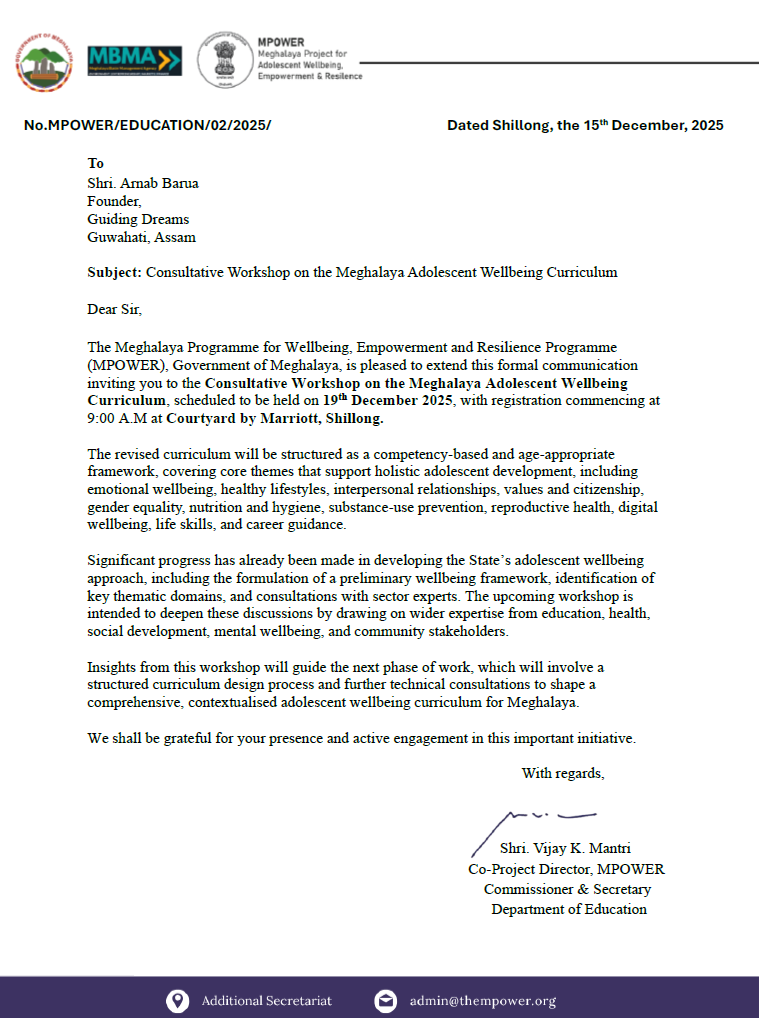 Meghalaya Govt Invitation